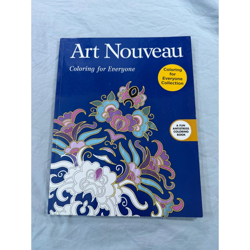 Art Nouveau Coloring for Everyone Antistress Adult Coloring Book Blue Paperback